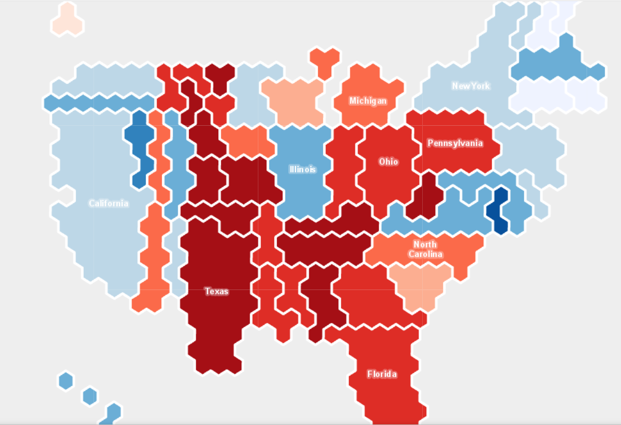 Grided cartogram