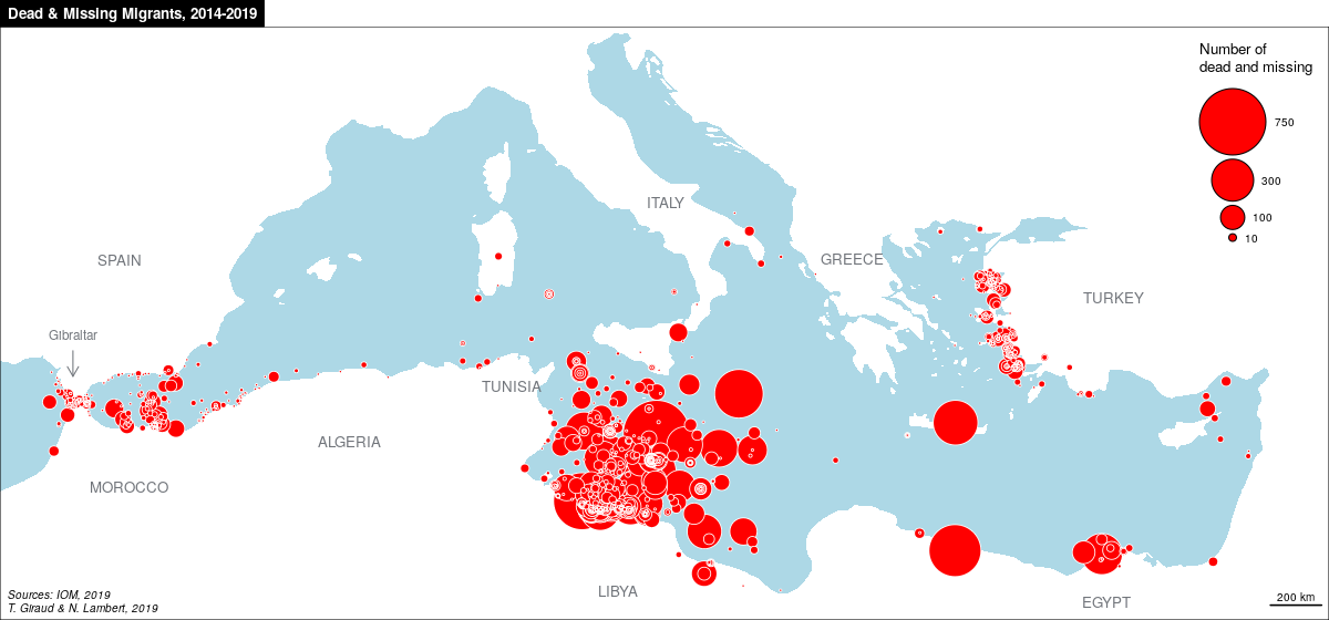 Погибшие и пропавшие в Средиземном море мигранты